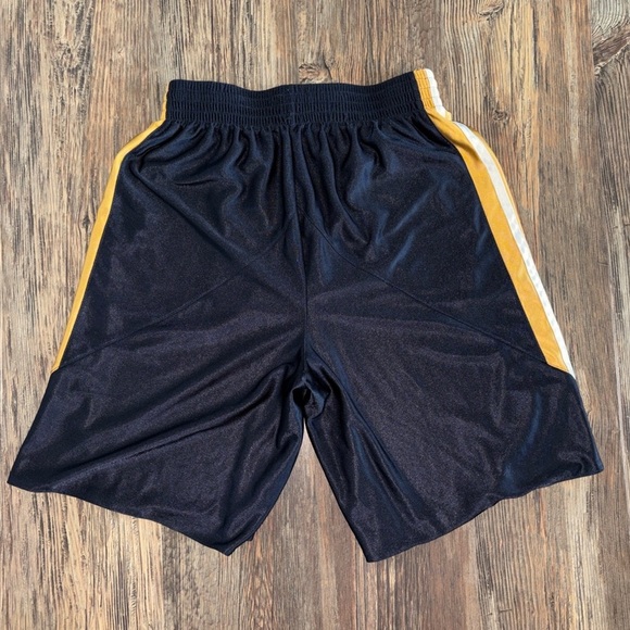 Unbranded Reversible Mens Dazzle Basketball Shorts No Size Tag Blue Gold White - Picture 3 of 9